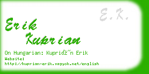 erik kuprian business card
